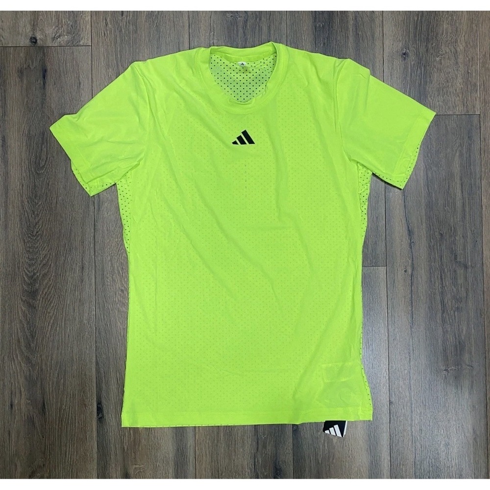 *NWT Adidas Tennis Pro FreeLift Slim Fit Shirt Neon Green JN3366 Men's Size 2XL